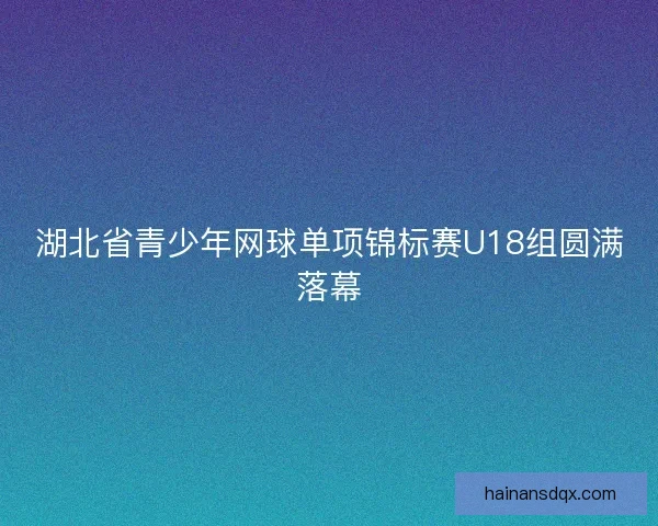 湖北省青少年网球单项锦标赛U18组圆满落幕